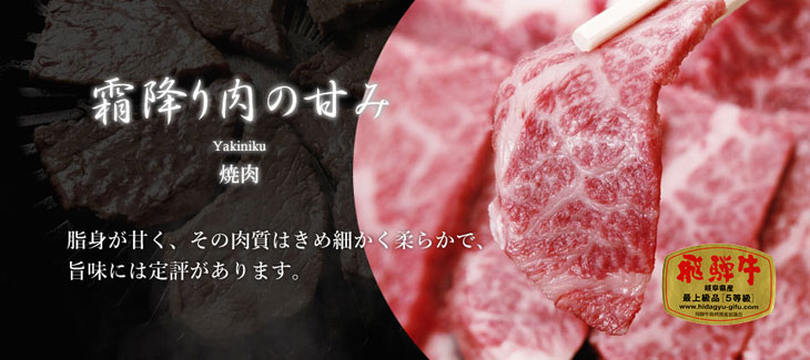 霜降り肉の甘み「飛騨牛焼肉」